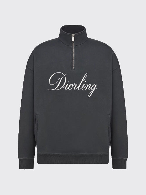 디올 DIORLING 집업 스웨트셔츠 맨투맨 블랙